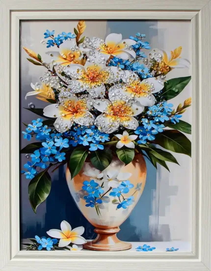 Плюмерия и незабудки